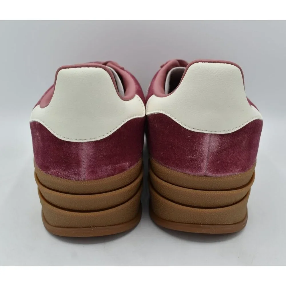 Adidas‎ Womens Size 10.5 Gazelle Bold Gum Velvet Pink Platform Casual Sneakers